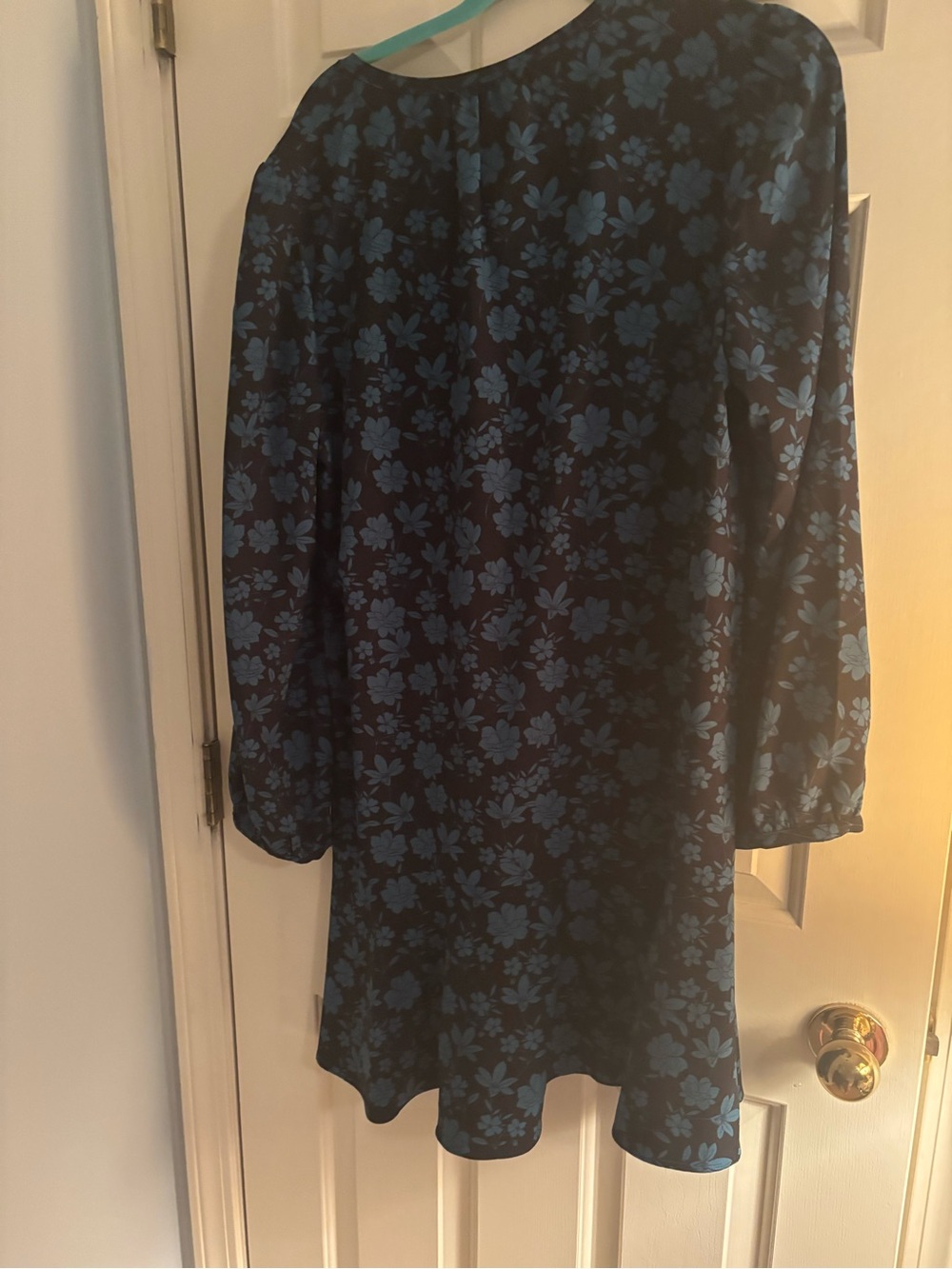 Draper James Black Dress with Blue Floral Print